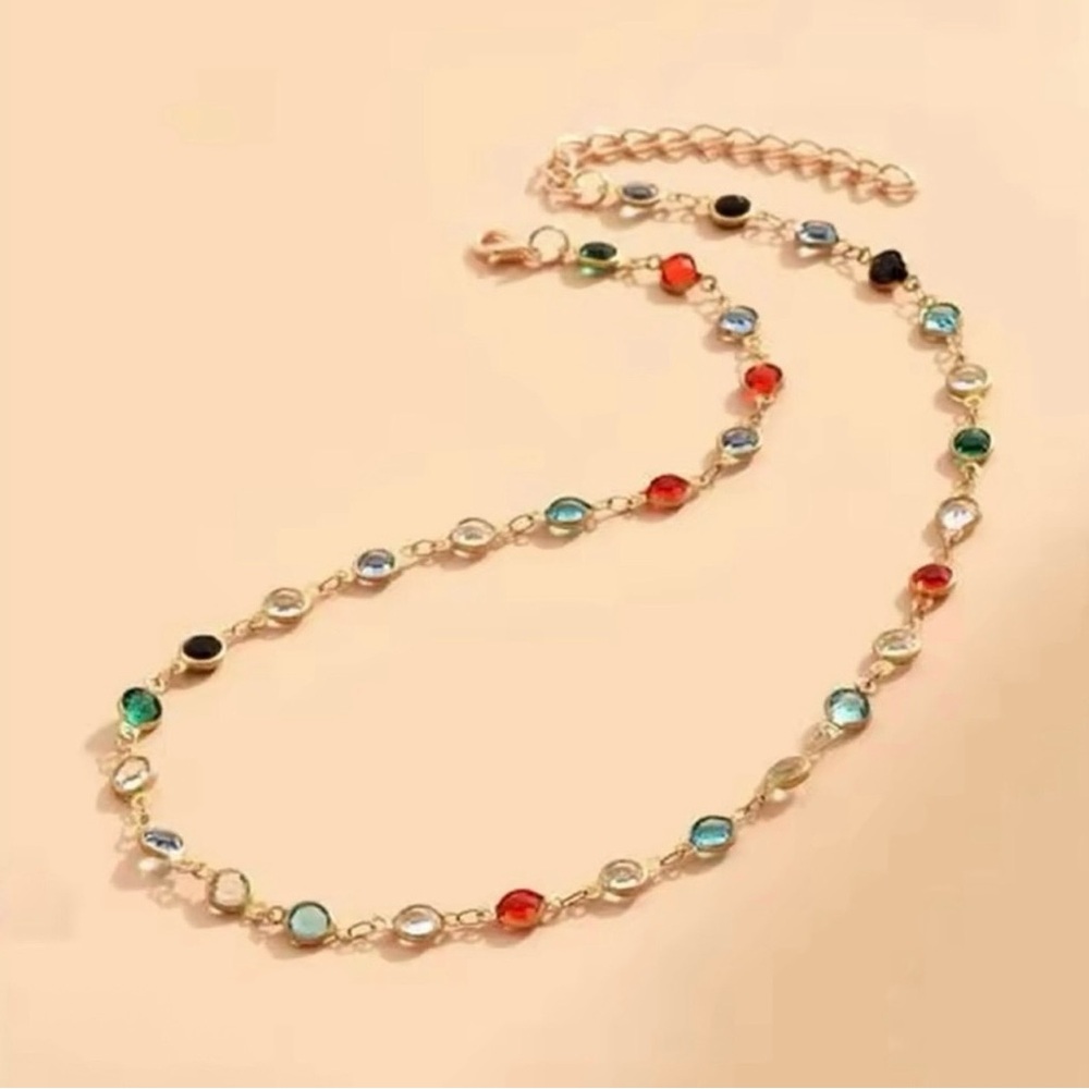 Elegant Multicolor Gemstone Necklace - Picture 3 of 4